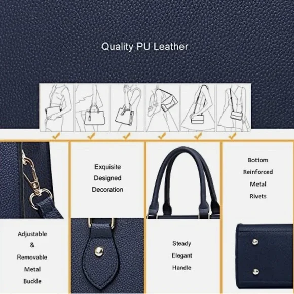 Navy Blue Handbag - Picture 7 of 15